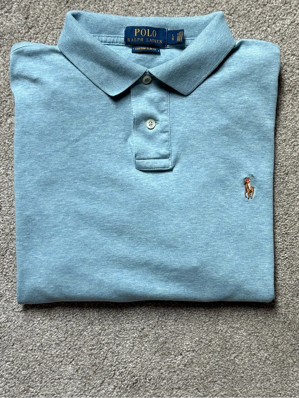 Ralph Lauren Men’s Heather Sky Blue Polo Shirt